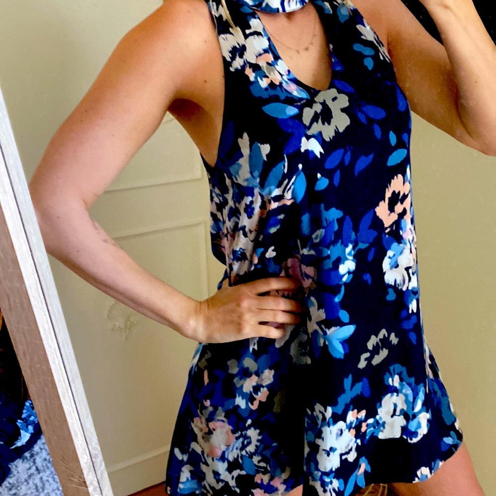 Cute summer or spring floral blue dress